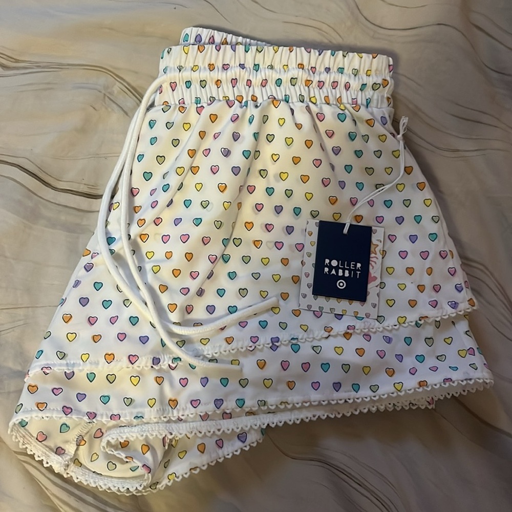 Roller Rabbit x Target Disco Hearts Wave Drawstring Shorts - Picture 2 of 3